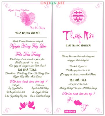 File tranh Mẫu thiệp cưới đẹp #25 - Wedding Invitation file CDR (gốc) chủ đề con người