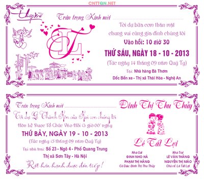 File gốc Mẫu thiệp cưới đẹp #7 - Wedding Invitation file CDR (phiên bản chuẩn) để in ấn