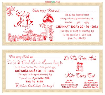 File tranh Mẫu thiệp cưới đẹp #8 - Wedding Invitation file CDR (ảnh gốc) không bị mờ