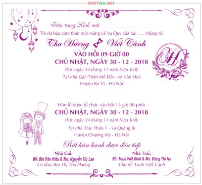 Tải file gốc Mẫu thiệp cưới đẹp #9 - Wedding Invitation file CDR (in khổ lớn) không vỡ
