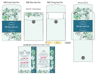 File tranh Mẫu thiệp cưới có phong bì - Lễ Thành hôn (ảnh gốc) in trần nhà