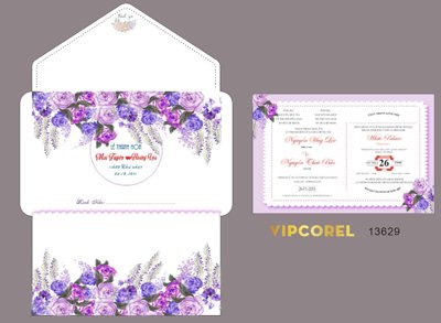 Hình ảnh gốc Mẫu thiệp cưới có phong bì - Lễ Thành hôn #3 (để in khổ lớn)