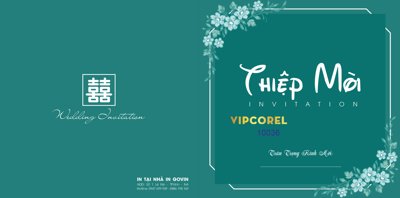File tranh Mẫu thiệp mời đám cưới 2024 #14 file corel (ảnh gốc) in trần xuyên sáng