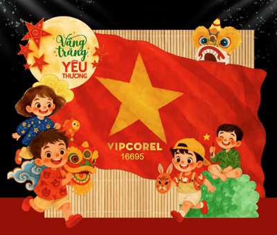 File tranh in tráng gương Mẫu tiểu cảnh trang trí trung thu 2025 #6 vector (siêu nét)