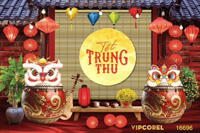 File ảnh Mẫu tiểu cảnh trang trí trung thu 2025 #7 vector (gốc) in biển hiệu
