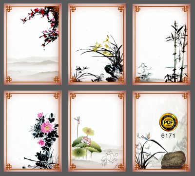 File in trần Mẫu tranh nền thư pháp file coreldraw (bản gốc) phong cảnh