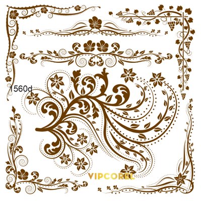 Tải file Mẫu viền hoa văn trang trí market #3 file corel (ảnh gốc) in tranh kính