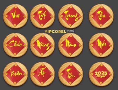 Cung cấp file tranh gốc Mẹt tròn chữ Tết trang trí tiểu cảnh - diễn văn nghệ độc quyền