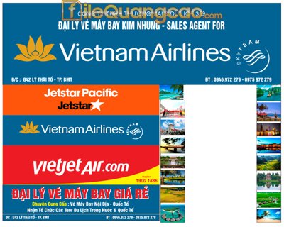 File gốc Market đại lý vé máy bay Kim Nhung Vietnam Airlines file CDR (thiết kế) độc quyền