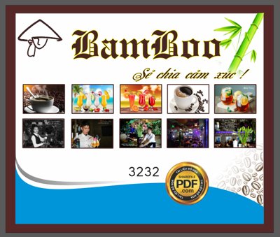 File gốc Market đồ uống Bamboo - chia sẻ cảm xúc file Corel (bản quyền) cho in ấn