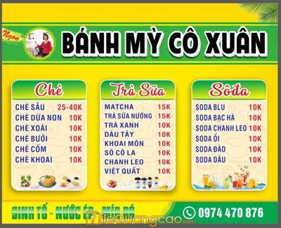File tranh Market Bánh Mỳ Cô Xuân tone vàng Xanh file CorelDRAW (ảnh gốc) độc quyền