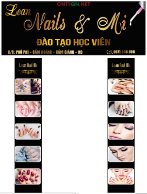 File tranh quảng cáo Market Bảng biển Nails & Mi - Đào tạo học viên CDR (file gốc) chuyên nghiệp