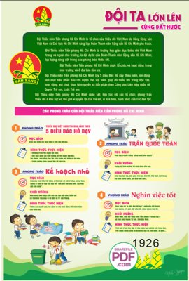 File tranh in trần Market Các phong trào của đội thiếu niên tiền phong (ảnh gốc siêu nét)