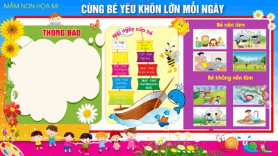 Download file Market Cùng bé yêu khôn lớn mỗi ngày file CDR (gốc) cho xưởng in