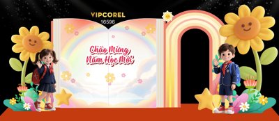 File tranh Market Chào mừng năm học mới 2025 #42 file corel (gốc) chủ đề thiên nhiên