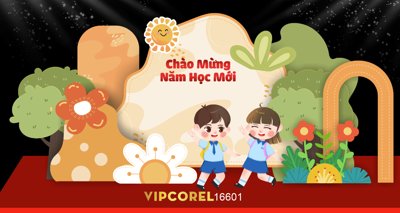 Download file Market Chào mừng năm học mới 2025 #47 file corel (chuẩn in) chất lượng cao