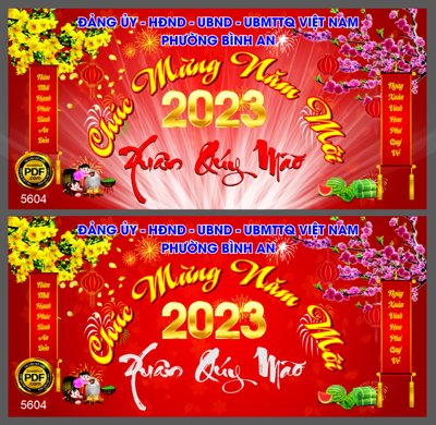 File tranh in trần Market Chúc mừng năm mới 2023 phường Bình An file corel (ảnh gốc siêu nét)