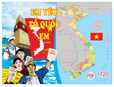 File tranh Market Em yêu tổ quốc em và bản đồ Việt Nam file PDF & CDR (bản gốc) in lụa 5D