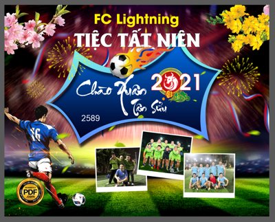 File gốc in tráng gương Market FC Lightning tiệc tất niên chào xuân 2021 chi tiết