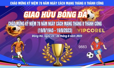 File tranh gốc Market Giao hữu bóng đá chào mừng CM Tháng 8 (bản quyền) file PSD