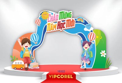 File ảnh Market Khai giảng chào năm học mới 2025 #21 file corel (gốc) in Hiflex