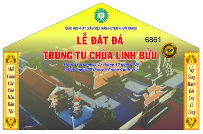 Tải file gốc Market Lễ Đặt Đá trùng tu chùa Linh Bửu file corel dùng cho in ấn