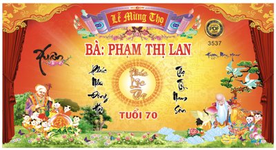 File gốc Market Lễ mừng thọ bà Phạm Thị Lan tuổi 70 file corel (PNG) chất lượng cao
