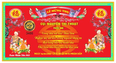 File ảnh Market Lễ mừng thọ cụ Nguyễn Thị Thoạt file Corel (gốc) in Hiflex