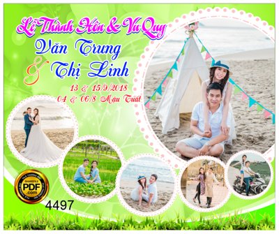File ảnh Market Lễ thành hôn & Vu Quy nền xanh Corel (gốc) in quảng cáo ngoài trời