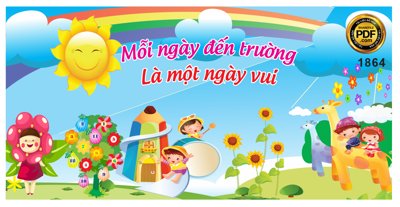 File tranh gốc Market Mỗi ngày đến trường là một ngày vui #3 file CDR x7 (sắc nét từng chi tiết)