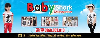 File tranh quảng cáo Market Shop Baby Shark - thời trang trẻ em file CDR (file gốc) chuyên nghiệp