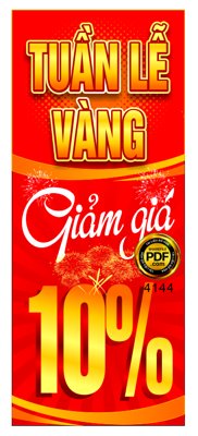 File tranh gốc Market Standee tuần lễ vàng giảm giá 10% file corel chủ đề hiện đại