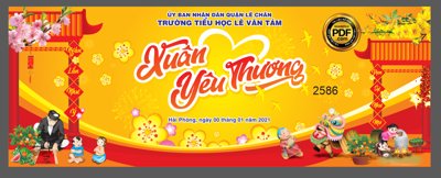File tranh Market Xuân Yêu Thương - trường tiểu học Lê Văn Tám (bản gốc) treo quán cafe