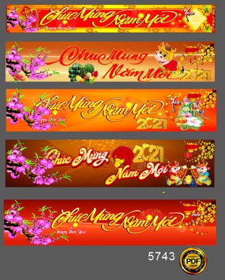 File ảnh Market băng rôn chúc mừng năm mới 2021 #2 file corel (gốc) cho trang trí nội thất