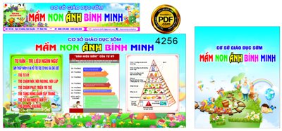File gốc Market bảng biển Mầm Non Ánh Bình Minh file corel (bản quyền) cho in ấn
