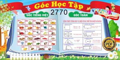 Hình ảnh file gốc Market bảng góc học tập hình quyển sách file cdr cho in UV
