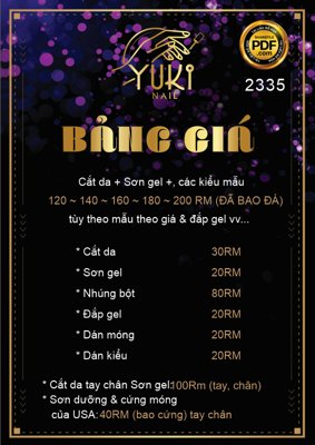 File tranh gốc Market bảng giá dịch vụ Nail Yuki file CorelDRAW x5 (sắc nét từng chi tiết)