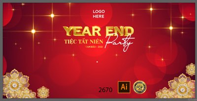 Tải file Market backdrop year end party tiệc tất niên file illustrator (PSD) cho in tranh kính