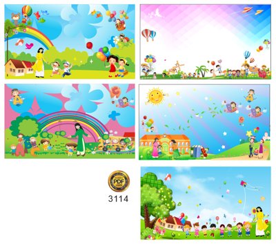 Tải file PSD Market backdround khai giảng trường mầm non file Corel (nguyên layer) để in