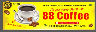 Tải file Market biển cà phê Buôn Ma Thuột 88 coffee file corel x7 (gốc) để in ấn ngay