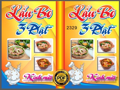 File gốc Market biển vẫy Lẩu Bò 3 Đạt file CDR X5 (ảnh rõ nét) để in
