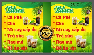 Download file Market biển vẫy quán blue - cà phê - đồ ăn vặt file cdr (gốc) in mica đèn LED