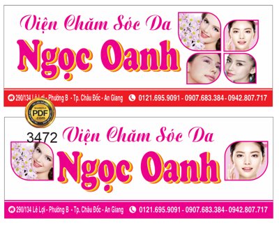 File gốc Market biển viện chăm sóc da Ngọc Oanh file Corel (bản quyền) cho in ấn