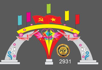 Tải xuống file tranh gốc Market cổng chào chúc mừng năm mới và cổng trại file corel (PSD/TIFF)