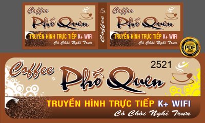 File ảnh Market coffee phố Quen - truyền hình trực tiếp K+ wifi file cdr (gốc) in poster