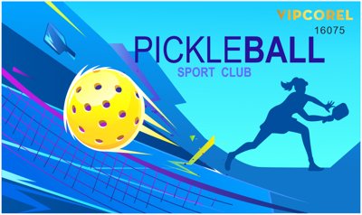 File gốc Market giải Pickleball sport club tone xanh file corel (PNG) không nền chất lượng