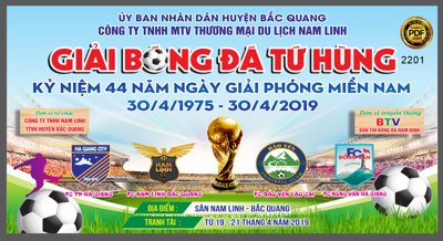 File tranh Market giải bóng đá Tứ Hùng kỷ niệm ngày giải phóng Miền Nam (gốc) in vải canvas