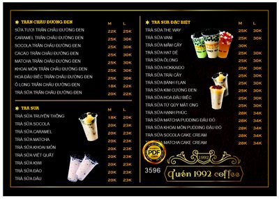 File tranh in trần 3D Market menu quán 1992 coffee - trà sữa file corel (ảnh gốc)
