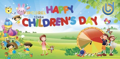 File gốc in ấn Market nền ngày Quốc Tế Thiếu Nhi 1/6 vector #14 chuẩn màu CMYK