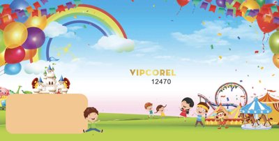 File gốc Market nền ngày Quốc Tế Thiếu Nhi 1/6 vector #20 (in mica) làm bảng hiệu